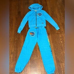 Aviator Nation neon blue sweatshirt